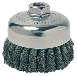 Weiler® 3 1/2" X 5/8" - 11 Steel Knot Wire Cup Brush
