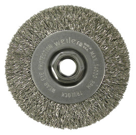 Weiler® 4" X 5/8" - 11 Mighty-Mite™ Steel Crimped Wire Wheel Brush