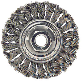 Weiler® 4" X 5/8" - 11 Dualife™ Mighty-Mite™ Steel Standard Twist Knot Wire Wheel Brush