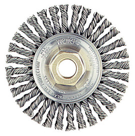 Weiler® 4" X 5/8" - 11 Roughneck® Dualife™ Mighty-Mite™ Stainless Steel Knot Wire Wheel Brush