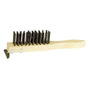 Weiler® 5 1/2" Steel Scratch Brush With Wood Handle Handle