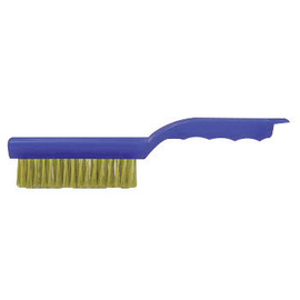 Weiler® 5" Brass Scratch Brush With Plastic Shoe Handle Handle