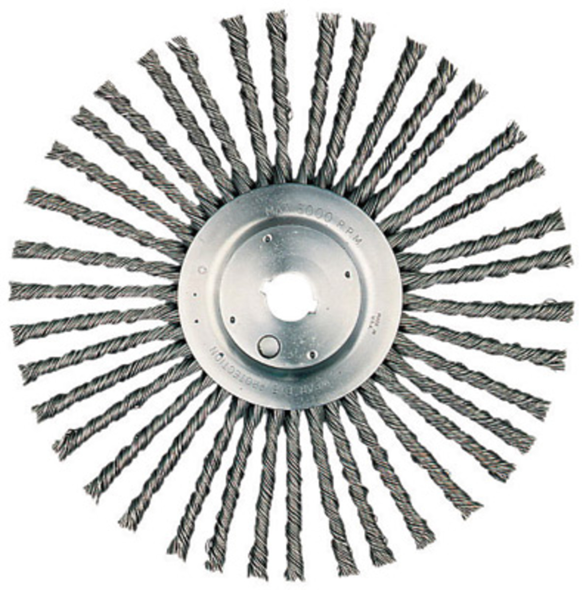 Radnor 4'' x 1/2''- 3/8'' Carbon Steel Standard Twist Knot Wire Wheel