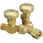 Western CGA-022 "B" 9/16" - 18 Female Inlet X "B" 9/16" - 18 Male Outlet Brass 200 psig Valve Y Connector