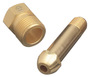 Western 1/4" NPT Male X 2 1/2" Brass Regulator Nipple, CGA-500/510/580/590 With Inserted Filter (For Pressures Up To 500 psig)