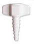 Western DISS1240 9/16" - 18 UNF Plastic 200 psi Tapered Barbed Nipple And Nut With White Collar