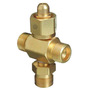 Western CGA-580 Female RH Brass 3000 psig 4 Way Manifold Coupler Tee With Without Check Valve