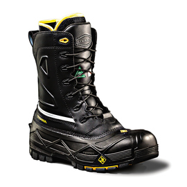TERRA Size 14 Black Crossbow Leather Composite Toe Winter Boots With High Traction Thermal Tested, Diamond Cleat Design Rubber Outsole