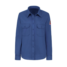 Bulwark® Women's Medium Light Blue Cotton/Nylon Flame Resistant Shirt