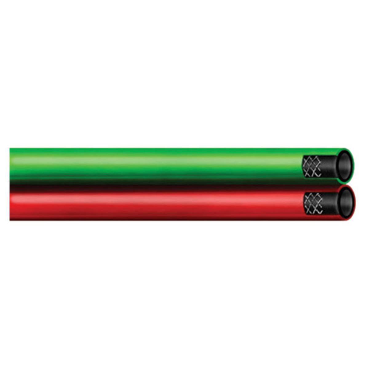 1 Unit RADNOR 1/4X 25 Red and Green SBR Synthetic Rubber Twin Hose with BB Hose Fittings 