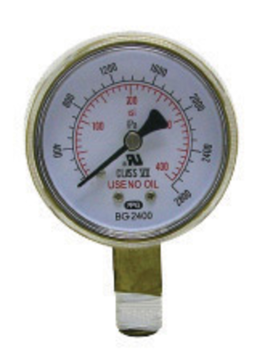 NPT 2 in 1/4 in 14 Pack Replacement Gauges 30 psi Brass 