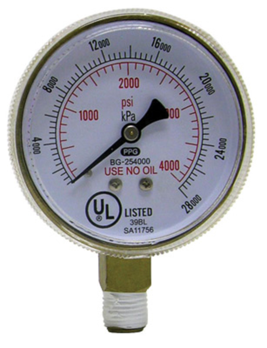 NPT 2 in 1/4 in 14 Pack Replacement Gauges 30 psi Brass 