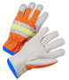 RADNOR™ X-Large Beige And Hi-Vis Orange Cowhide and Polyester Unlined Drivers Gloves