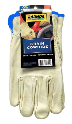 RADNOR™ X-Large White Premium Grain Cowhide Unlined Drivers Gloves