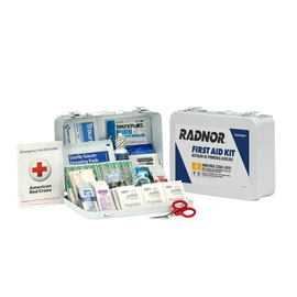 RADNOR™ White Metal Portable Or Wall Mounted 25 Person First Aid Kit