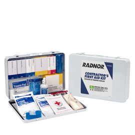 RADNOR™ White Metal Portable Or Wall Mounted 50 Person Contractor First Aid Kit