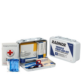 RADNOR™ White Metal Portable Or Wall Mount 10 Person 76 Piece First Aid Kit