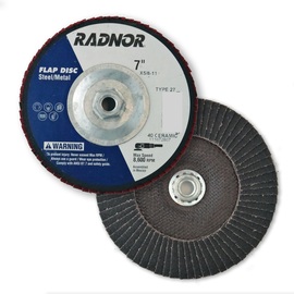 RADNOR™ 7" X 5/8 - 11" 40 Grit Type 27 Flap Disc