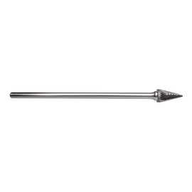 RADNOR™ SM-5L6SC 1/2" X 7/8" Pointed Cone Shape Single Cut Carbide Burr