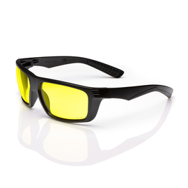 RADNOR™ Dynamo™ Black Safety Glasses With Amber Anti-Scratch Lens