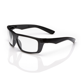 RADNOR™ Dynamo™ Black Safety Glasses With Clear Anti-Fog/Anti-Scratch Lens