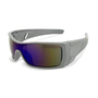 RADNOR® Blue Ice Matte Gray Safety Glasses With Blue Mirror/Hard Coat Lens