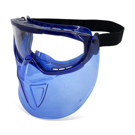 RADNOR™ Impact Chemical Splash Goggles With Blue Frame And Clear Anti-Fog Lens And Chin Guard