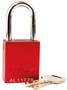 Reece Safety Red Anodized Aluminum Padlock (Keyed Differently)