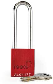 Reece Safety Red Anodized Aluminum Padlock (Keyed Differently)