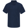 Bulwark® Large Regular Navy Blue Swiss Pique/Modacrylic/Lyocell/Aramid Flame Resistant Polo With Button Front Closure