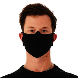 BELLA+CANVAS One Size Fits Most Black 4.2 Ounce Lightweight Poly/Cotton Jersey Face Mask With Two Ear Holes To Adjust Fit (10 Each Per Package) (Not intended for medical use or to replace N95 or other NIOSH-approved respirators.)