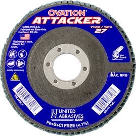 United Abrasives-SAIT 6" X 7/8" 60 Grit Type 27 Flap Disc