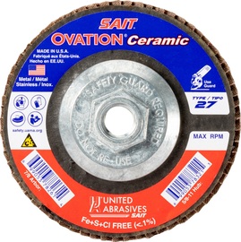 United Abrasives-SAIT 4 1/2" X 5/8"-11 40 Grit Type 27 Flap Disc