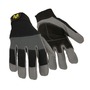 Valeo® Large Black And Gray VALEO-V140 Neoprene And Leather Full Finger Mechanics Gloves With Adjustable Cuff
