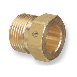 Western CGA-680 1.040" - 14 NGO Male RH Brass 3000 - 5500 psig Regulator Inlet Nut (For Wrench Flats)