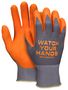 MCR Safety® Small MCR Safety® 15 Gauge Orange Nitrile Palm And Fingertips Coated Work Gloves With Orange Nylon Liner And Knit Wrist