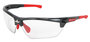 Crews Dominator™ DM3 Red And Gray Safety Glasses With Clear Anti-Scratch Lens
