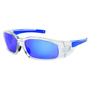 MCR Safety® Swagger® Clear Safety Glasses With Blue Mirror/Anti-Scratch/Hard Coat Lens And Wider Temples