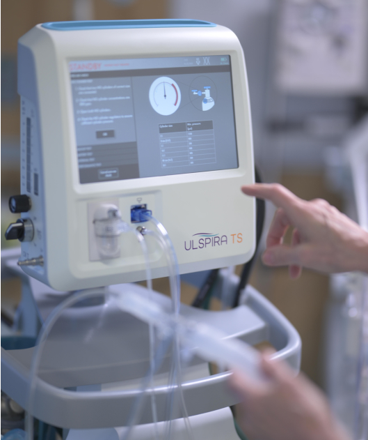 Close up of the screen of an ULSPIRA™ Solution machine.